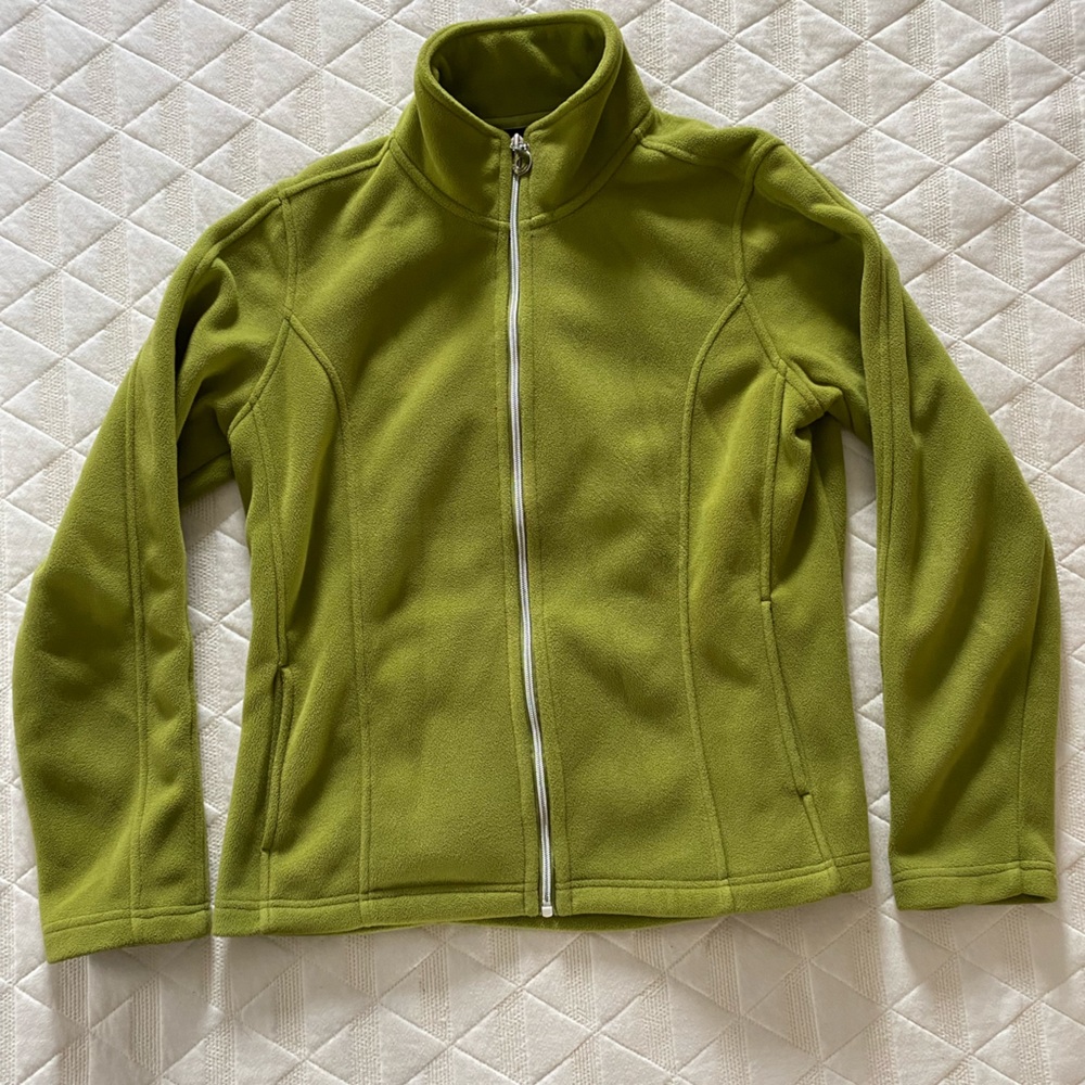 E-Studio Women’s Medium Green Zip-up Fleece Jacket